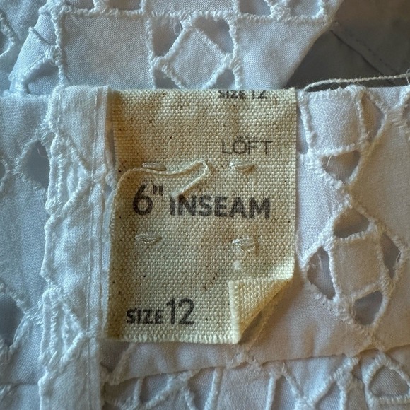 Loft Womens Crochet Shorts Size 12 Beach Coastal Resort White Euro Summer New - Picture 5 of 7